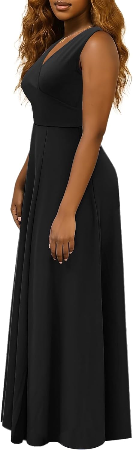 Formal Dress for Women Elegant V Neck Sleeveless Sexy High Split Evening Party Cocktail Prom Long Dresses - Image 3
