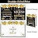 Uiorgui Retirement Card for Man Woman, Black Gold Large Retirement Card for Signing Jumbo The Legend Has Retired Guest Book Greeting Card with Envelope Retired Decorations Gift