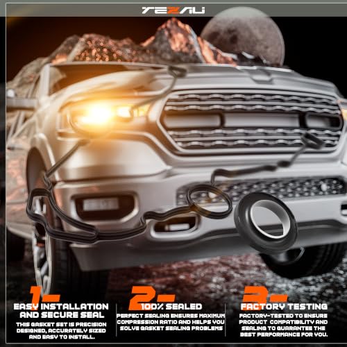 TEZAU Timing Cover Gasket Set Compatible with 2003-2024 Dodge Challenger Durango Ram 1500/2500/3500 Jeep Commander Grand Cherokee Grand 5.7L 6.1L 6.2L 6.4L V8, Interchange Part Number TCS46169 by TEZAU - Image 4