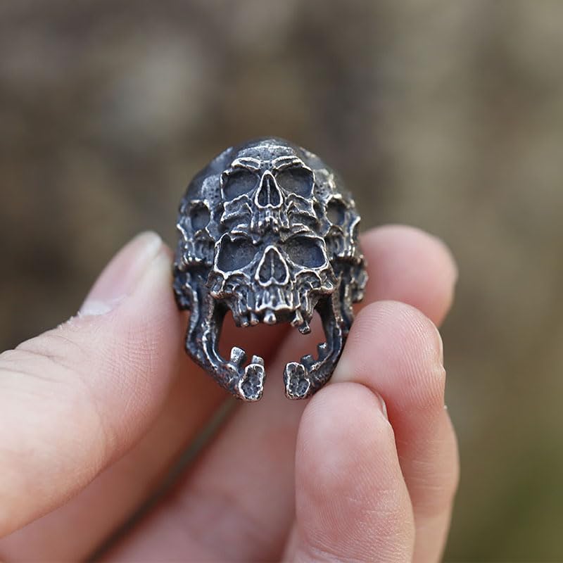 Image of 2023 Skull Ring Cool Evil Death Punk Rock Stainless Steel Rings Aly Style Jewelry