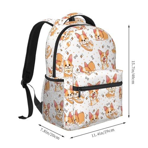 Cute Corgi Girls Boys Backpack Elementary Middle Dog Theme School Backpack Bookbag for Girls Boys Kids Teen Back to School Book Bag Gifts for 2nd 3rd 4th 5th 6th Grade Students2
