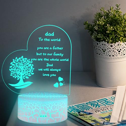 Image of Rarasy Gifts from Daughter and Son to Father, Thanksgiving Gift, Birthday Gift, Father's Day Gift to Father, 3D Night Light for Room Decoration