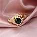 MAIHAO Fashion Ring Grandmother Green Zircon Diamond Ring 14k Gold Emerald Diamond Ring Women Anniversary Engagement Wedding Gemstone Ring Size 6-10 (US Code 9)