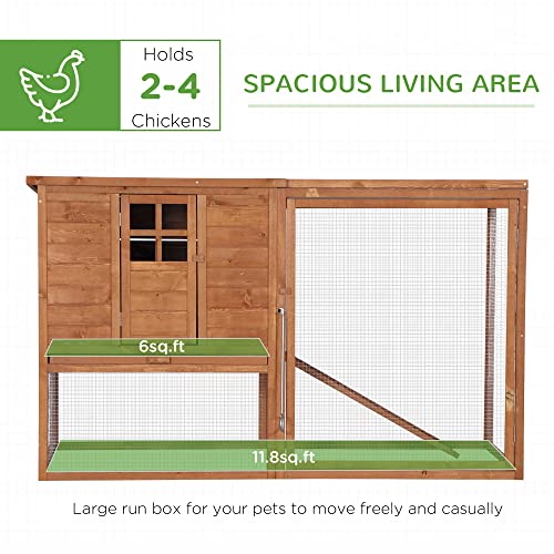 Pawhut 64" Large Wooden Chicken Coop Kit With Outdoor Run And Nesting Box #TOP3
