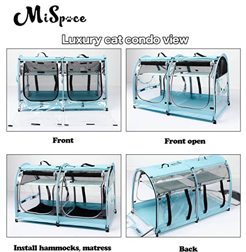 Mispace Portable 2 Pet Carriers For Cats Collapsible Cat Condo For Car Travel Pet Kennel Show Cages With Portable Carry Bag Hammocks Mats And Litter Box #TOP6
