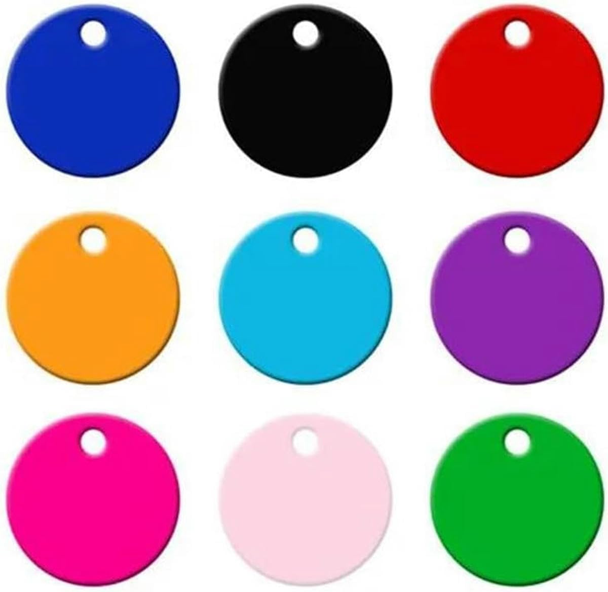 Lot de 100 étiquettes d'identification rondes en aluminium pour chien, gravées sur mesure, pour chat et chien, pour animaux de compagnie, nom, numéro de téléphone, adresse, pendentif, accessoires pou