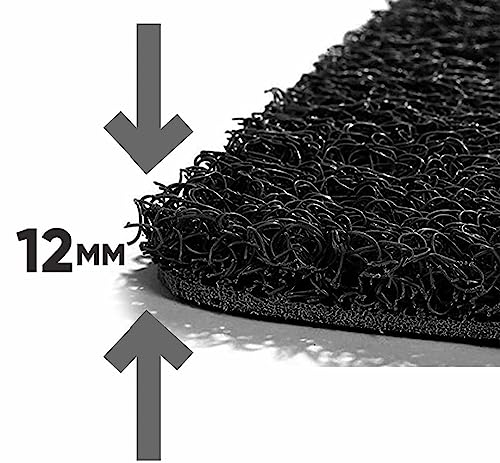Image of PVC Cushion Car Mats - Universal 3 Piece Anti-Skid Noodle Car Foot Mats, Durable Vinyl Rubber Floor Mat, Dust & Liquid Trapping, Trapping Built for Comfort- (Plain Black)