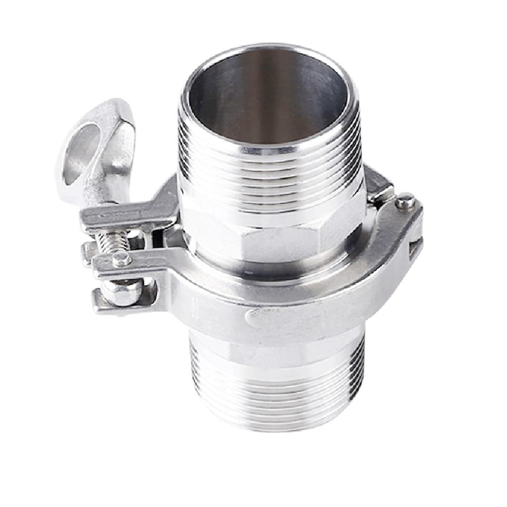 Adaptador de virola de rosca de cubierta de triple abrazadera de acero inoxidable 304 con junta de silicona for accesorios de tuberías sanitarias(MIP DN50 clamp77.5)