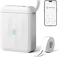 D110 Etiquetadora, Mini Impressora Térmica Bluetooth Portátil, Rotuladora de Etiquetas Adesivas para Casa, Escritório, Cozinha e Escola, com Etiquetas de 12*40mm - 160pcs/Rolo (Meia Polegada), Branca