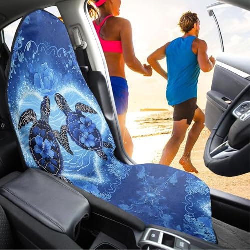 Image of Starfish Sea Car Seat Cover Protector Front Seats Only Universal Fit High Back Seat Covers for Cars Easy to Install Waterproof Soft Auto Seat Covers Anti-Slip
