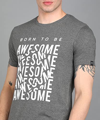 Image of Urbano Fashion Men's Graphic Printed Round Neck Half Sleeve Slim Fit Cotton T-Shirt
