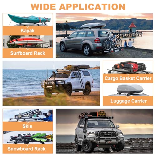 FINDAUTO Roof Rack Cross Bars for Subaru for Forester 2014 2015 2016 2017 2018 2019 2020 2021 2022 Cargo Bars for Rooftop Cargo Carrier Luggage Kayak Canoe Bike Snowboard,Fits Side Rails Models ONLY - Thumbnail 7