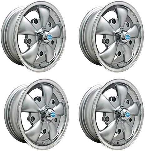 Gt-5 Wheels Silver with Polished Lip, 5.5 Wide, 5 on 205mm, Compatible with Dune Buggy