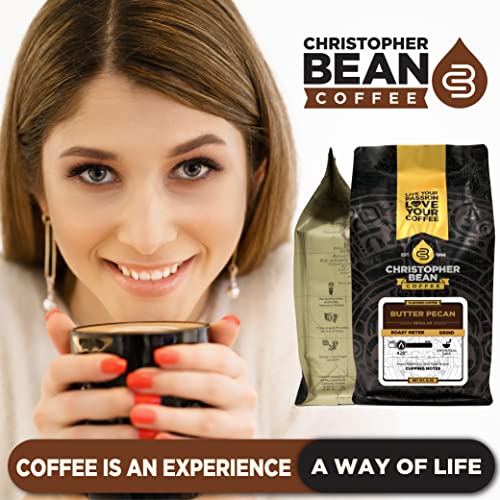Christopher Bean Coffee Flavored Ground Coffee, Butter Pecan, 12 Ounce #TOP2