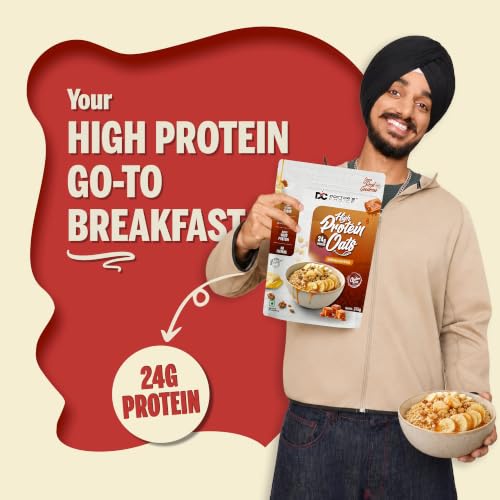 Image of DC DOCTORS CHOICE High Protein Oats Banana Caramel Flavor | 24g Protein | Made with Real Bananas | No Refined Sugar | Healthy Instant Oatmeal Breakfast | High Fiber Oats (375g)