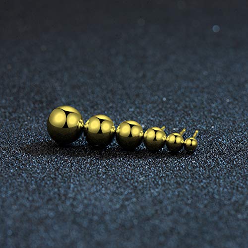 Cutefeel 18K Gold Plated Sterling Silver Ball Stud Earrings 3Mm-8Mm Options thumb #3