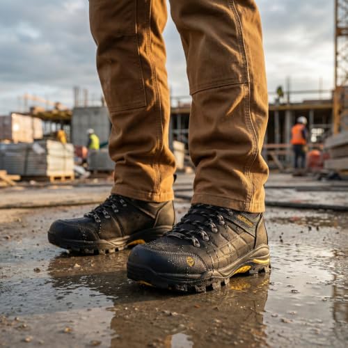 Image of SUREWAY Men's 6 inch Soft /Steel Toe Heavy Duty Waterproof Work Boot | Lace Up,Oil /Slip Resistant Industrial Ankle Safety Boots,Roofing, Hunting