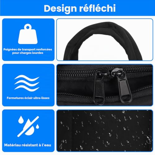 Trousse de Toilette Femme Voyage, Sac de Rangement Maquillage Imperméable avec Poignée, Grande Capacité, Trousse Multi-Poches pour Articles Toilette et Accessoires – Image 3