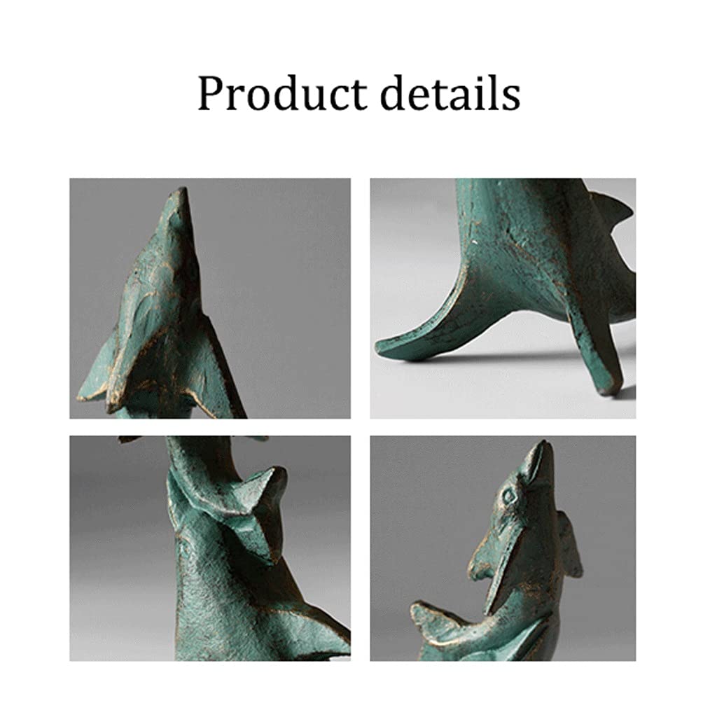 Fermalibri decorativi, fermalibri a forma di delfino in ghisa, fermalibri creativi per ufficio, fermalibri per mensole da scrivania, fermalibri decorativi