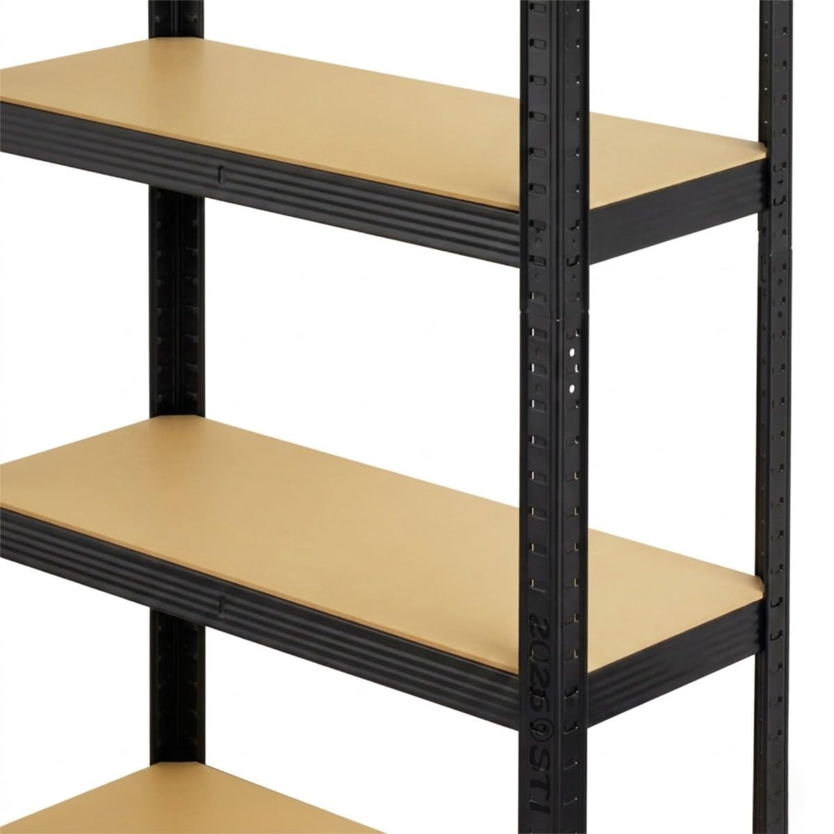 STI Scaffale Metallo 180x120x45cm Portata 875kg(175kg a ripiano) Nero Verniciato a Polvere Zincato a caldo 5 ripiani con pannelli MDF alta portata scaffale cantina garage bancone