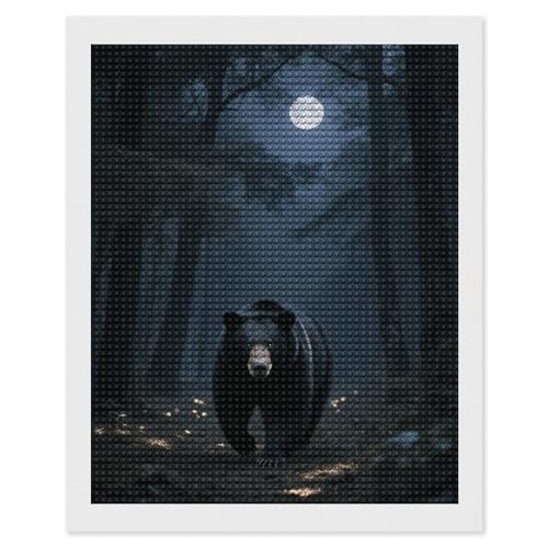 Kit peinture diamant 5D ours noir maccbn broderie diamant complet bricolage loisirs créatifs