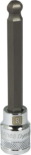 Dynamic Tools 3/8" Drive Metric Hex Head, 8mm Long Ball Nose, Chrome Finish Sock