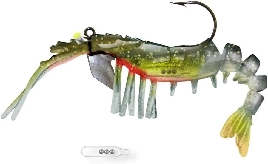 3.5" Rattler Vudu Shrimp, 1/4oz - Green Hornet (2-Pack) E-VS35R-14-55