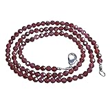EINZIGARTIGES NATURPRODUKT. Bei dieser Kette handelt es sich um ein echtes Naturprodukt - 100% Edelstein. So ist jede Kette ein echtes Unikat, welche es so nur einmal gibt. Die Gesamtlänge dieses besonderen Schmuckstückes beträgt 45cm, die einzelnen Granatperlen weisen eine Größe von 3 mm auf. Durch den praktischen Karabinerverschluss ist zu jeder Zeit ein einfaches An- und Ausziehen gegeben.
