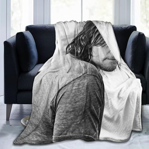 SBKGBIEHG Daryl Dixon Decke Norman Reedus Fleece-Überwurf, weiches Fleece-Flanell, Bettwäsche, Geschenke, Plüsch für Couch, Sofa, Schlafzimmer, Dekoration, 101,6 x 76,2 cm