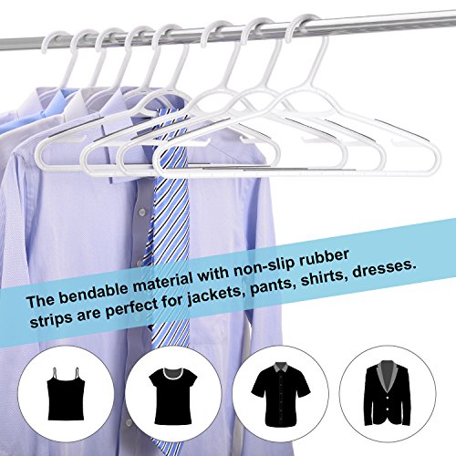 30 Pack Bendable Plastic Hangers Light-Weight Non-Slip Clothes/Suit Hangers(Grey) #TOP2