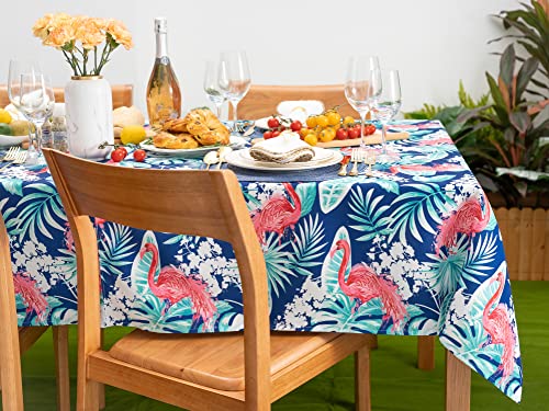 Yihomer Spring & Summer Table Cloth - 60 X 84 Inch Rectangle Tablecloth - Waterproof Wrinkle Free Table Cover For Outdoor Or Indoor Use, Flamingo Dancing #TOP2