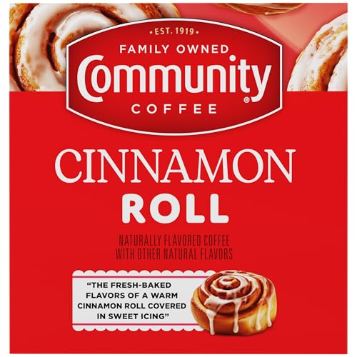 Image of Community Coffee Cinnamon Roll Flavored 10 Count Keurig K-Cup Coffee Pods, Medium Roast, 10 Count (Pack of 1)