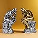 SHTWX Resin The Thinker Thinking Man Statue Sculpture Frgurine Gift for Home Office Living Room Desktop Display Decorative Decoration (Silver)
