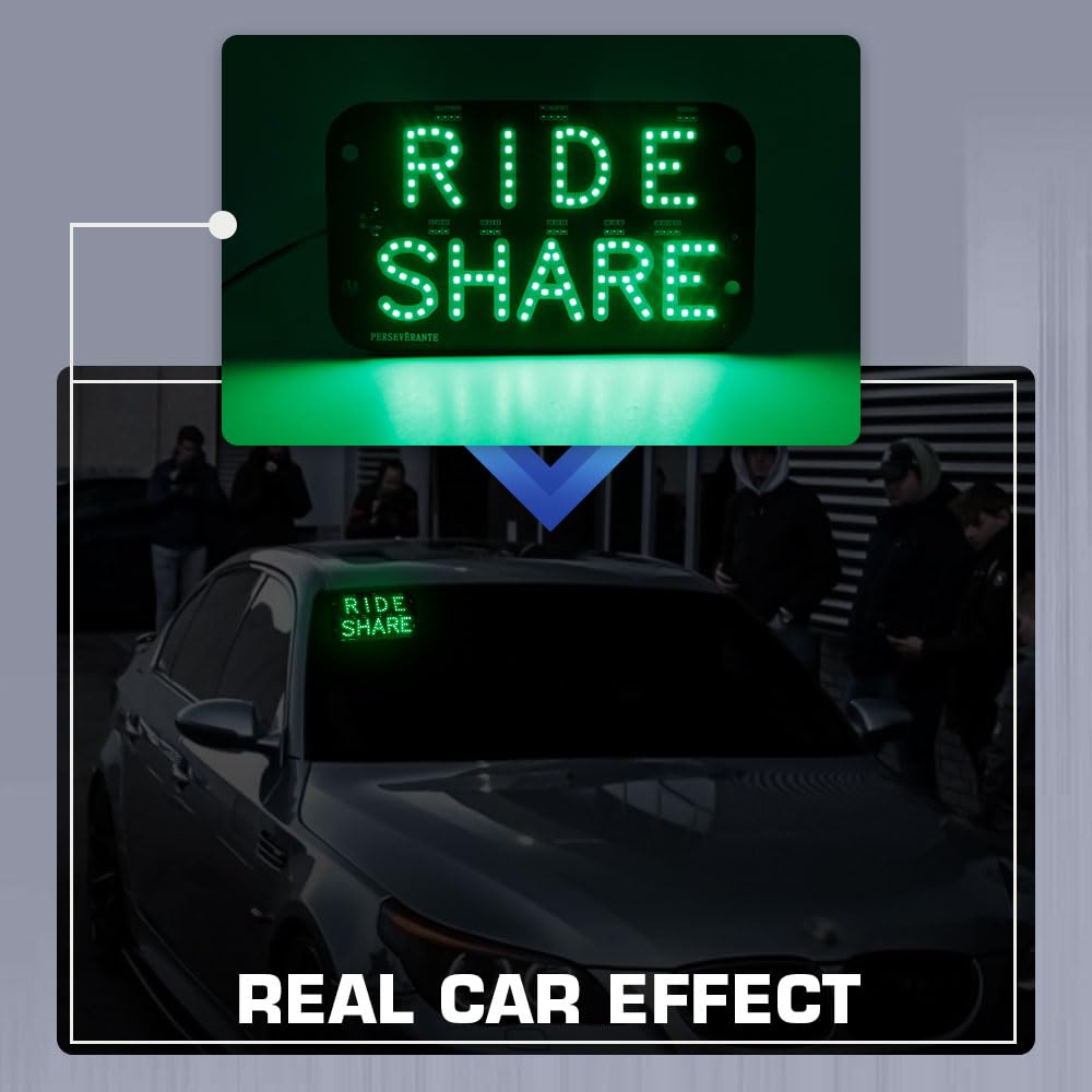 YSY LED Rideshare Sign For Car Window - ICE Blue Light With 6ft USB Cable & On/Off Switch - View #7