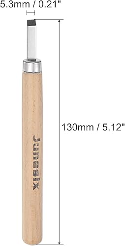 Miniatura 2 de uxcell Cuchillo de tallado de madera, cincel de herramienta de acero al manganeso 65# de acero al manganeso mediano para escultura plana para