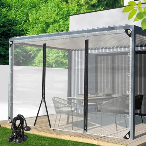 Rideau d'extérieur imperméable en bâche pour fermer une terrasse