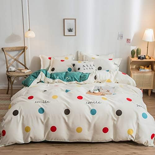 feelyou Farmhouse Colorful Polka Dot Duvet Cover Set with Zipper Closure Ultra Soft Circles Bedding Set for Men & Women,Luxury Reversible Music Note Melody Comforter Cover Set(Twin, Beige)