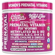 Natal Glow Methylated Prenatal Vitamins for Women Folate Omega 3 Vitamins A B12 C D3 E K2 Iron Riboflavin Biotin Choline Calcium Iodine Magnesium Zinc Selenium Copper Manganese by Clean Nutra