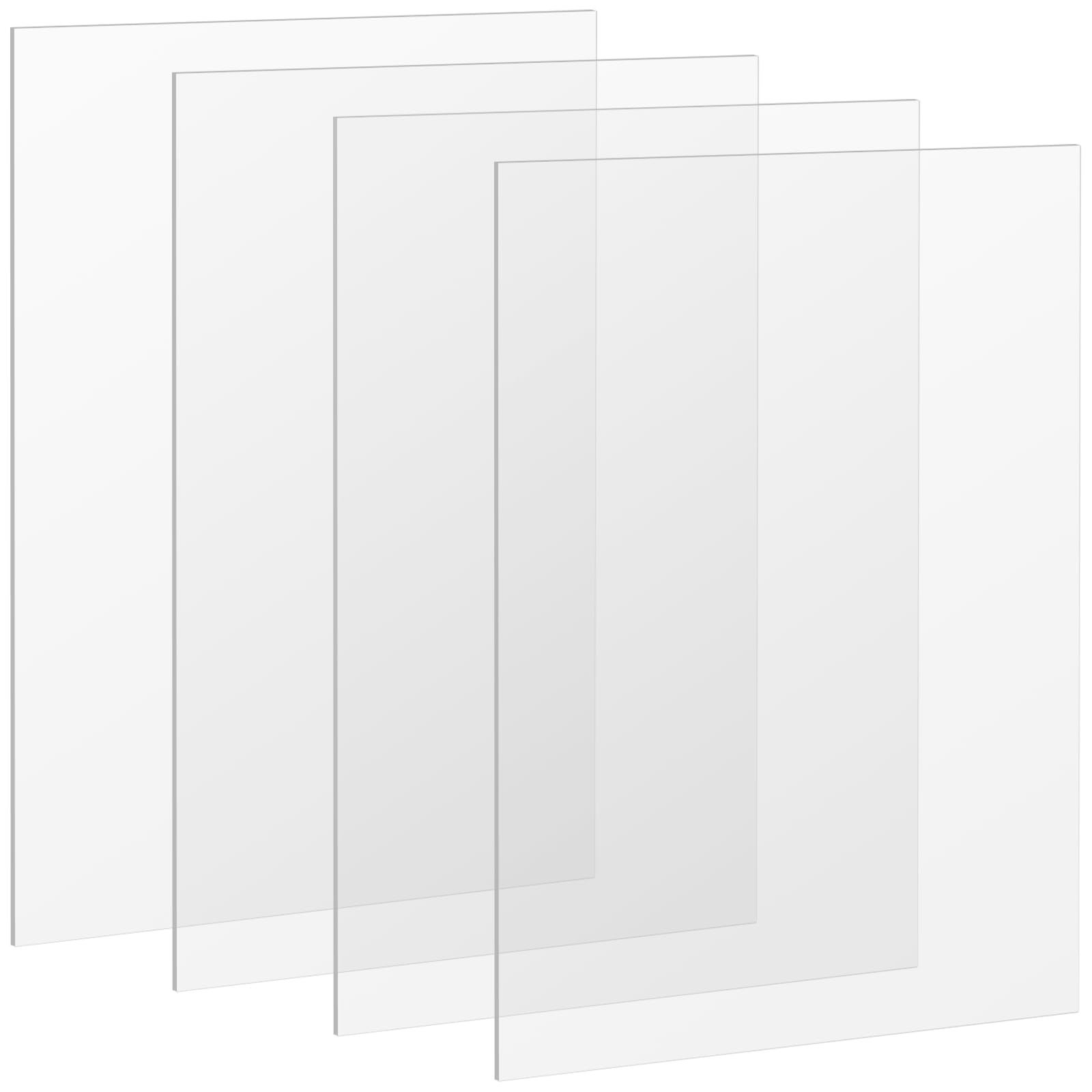 4 Láminas de Metacrilato Transparente A3 (29,7x42cm) 3mm, Placas Acrílicas para Marcos de Fotos, Manualidades y Bricolaje
