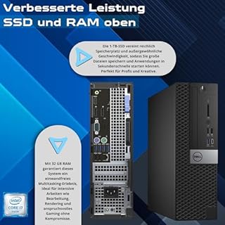 PC-Paket SFF | Intel Core i7 | 32 GB RAM | SSD 1 Tera | Win 11 Pro + Monitor 27 Zoll FullHD + Kit Maus und Tastatur Italienisch Office WLAN und Bluetooth