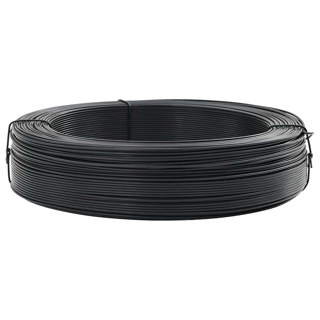 vidaXL Alambre para Atar Vallas Acero Bricolaje Accesorios Articulos para Vallado Cercado Rejas Estabilidad Firmeza Gris Antracita 250m 2.3/3.8mm