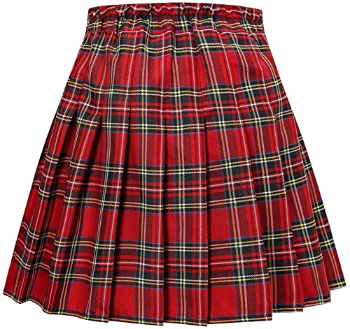 Image of SANGTREE Girls Women's Pleated Skirt, Elastic Waist Uniform Skirt, 2 Years - US 4XL