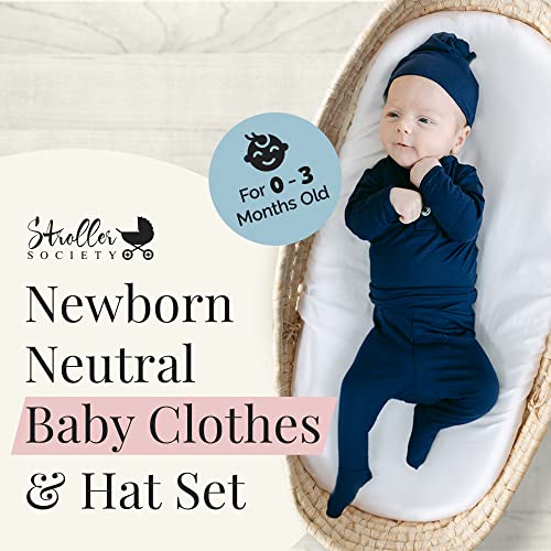 Image of Stroller Society Baby Outfit Set, Soft Baby Clothes, Neutral Newborn Clothes