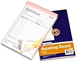 Adams Receiving Record Book, 5.56 x 8.44 Inch, 3-Part, Carbonless, 50 Sets, White Canary and Pink (TC5089)