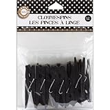 Canvas Corp CLS2152 2-Inch-by-.5-Inch Small Black Clothespins 12-Pieces