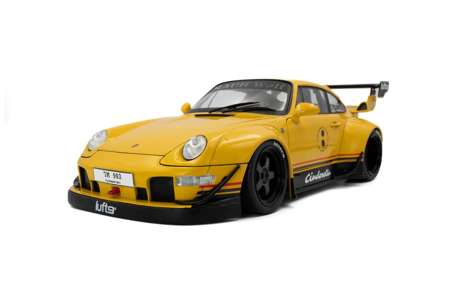 Solido RWB Bodykit Cinderella Modellino Auto 1:18 Widebody Carrozzina Sportiva Giallo