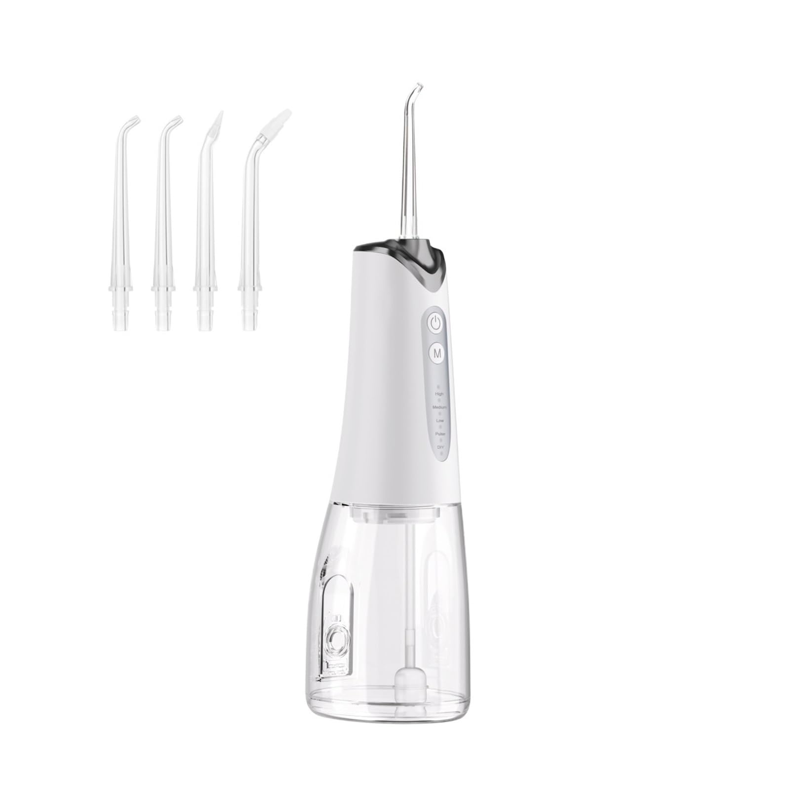 Water Flosser 300ML Irrigatore dentale portatile Dispositivo for la pulizia dei denti con prelievo orale for una portata più profonda e pulita(White)