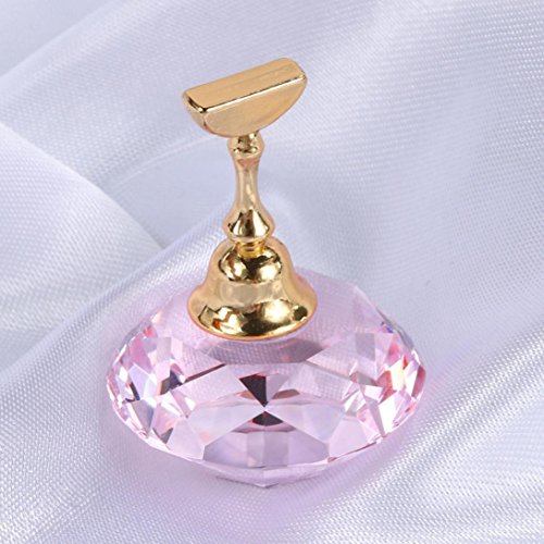 Chess Board Magnetic Nail Tip Crystal Stand Set Salon Display Holder Set (Pink)