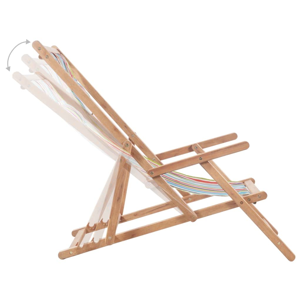 vidaXL Silla Plegable de Tela y Estructura de Madera Multicolor
