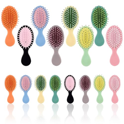 16 Pack Colorful Mini Travel Brushes | Detangling for All Hair Types